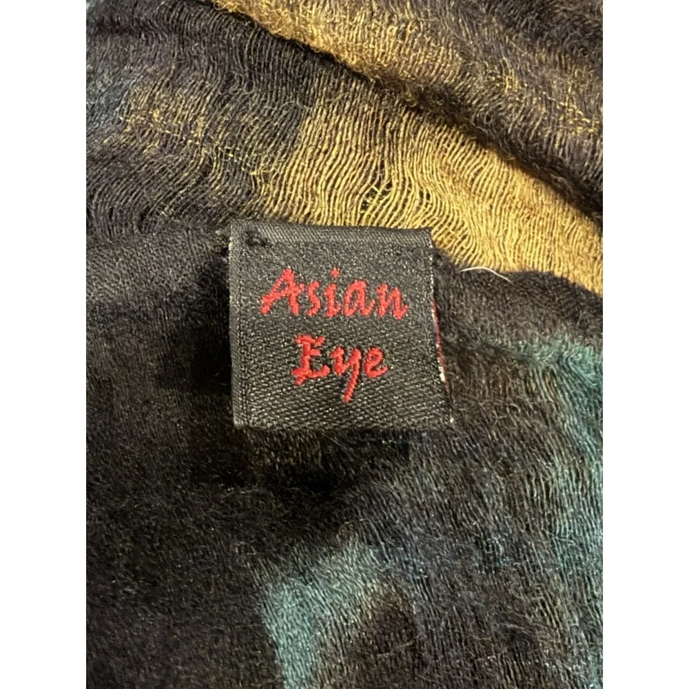 Asian Eye Soft Wool Silk Blend‎ Rectangle Scarf Shawl 61